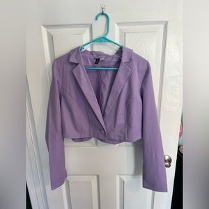 H&M cropped purple blazer